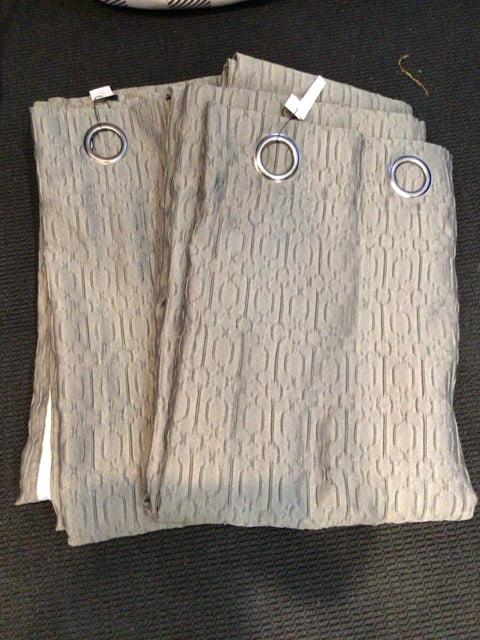 2 Panels Gray Polyester Draperies/Curtains