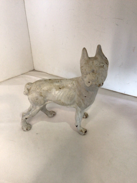 White Iron Dog Statue