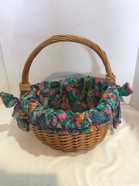 Easter Tan/Multi Lined Basket