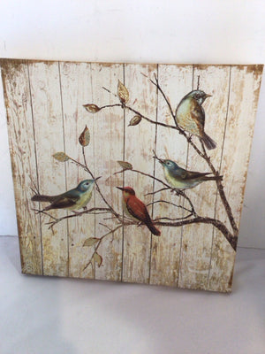 Cream/Multi Canvas Birds Stretch Canvas Art