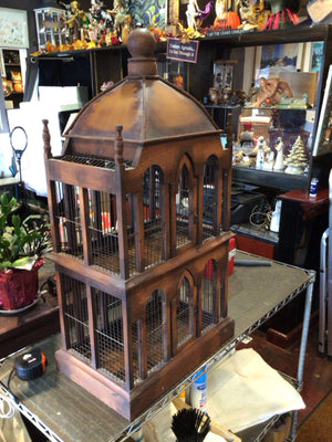 Brown Wood Bird Cage