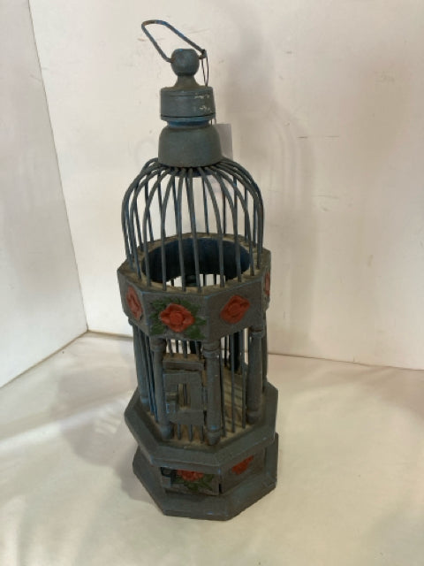 Gray Wood Bird Cage