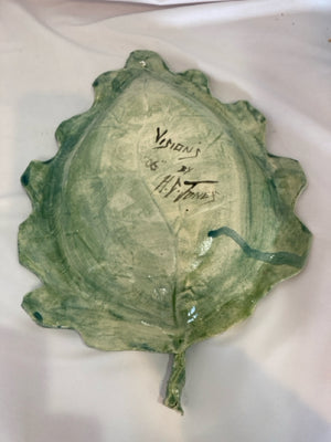 Green Pottery Hummingbird Plate