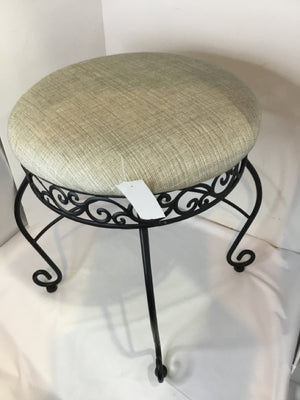 Round Silver Stool/Foot Stool/Ottoman