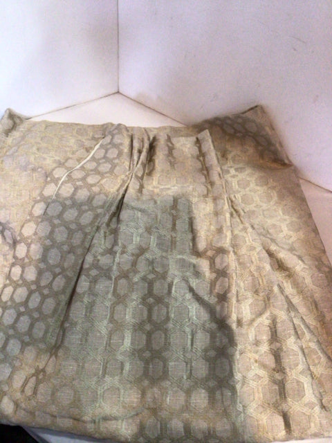 Ethan Allen 2 Panels Beige Linen Embroidered Draperies/Curtains