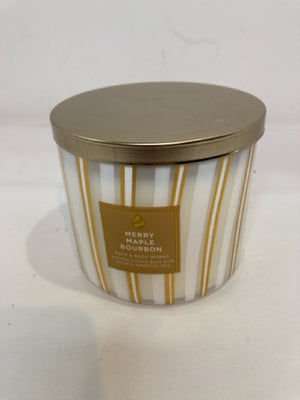 Bath & Body Works Cream/Gold Candle