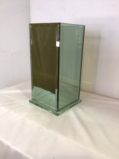 Partylite Candle Holder Green Glass w/Box Holiday Item