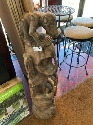 Ethnic Brown Wood Faces As Is Statue