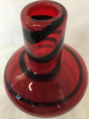 Swirl Red Glass Vase