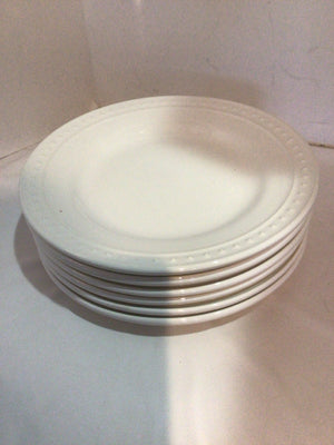 World Market Set of 7 White Ceramic Plate Set