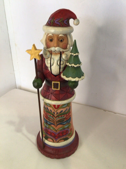 Jim Shore Figurine Red/white Wood Santa Holiday Item