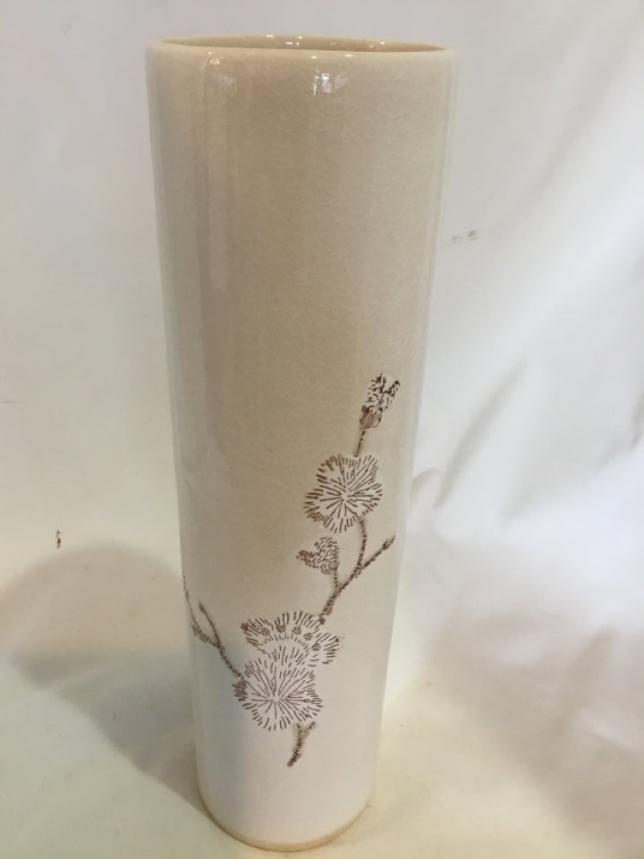 White/Brown Ceramic Flower Vase