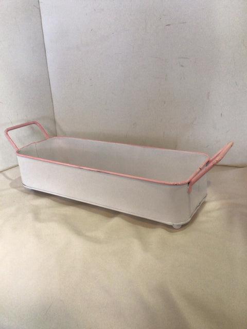 White/Pink Metal Handles Tray