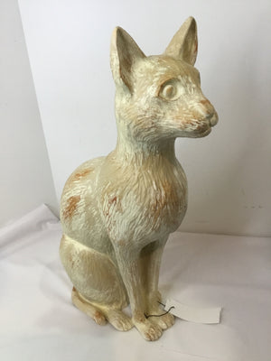 Cream Resin Cat Statue