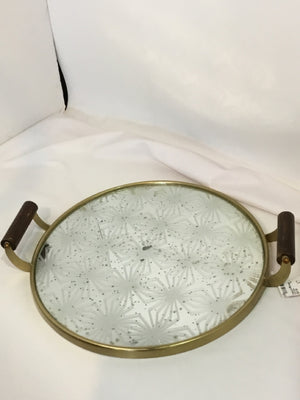 Handled Mercury Glass Mirror Tray