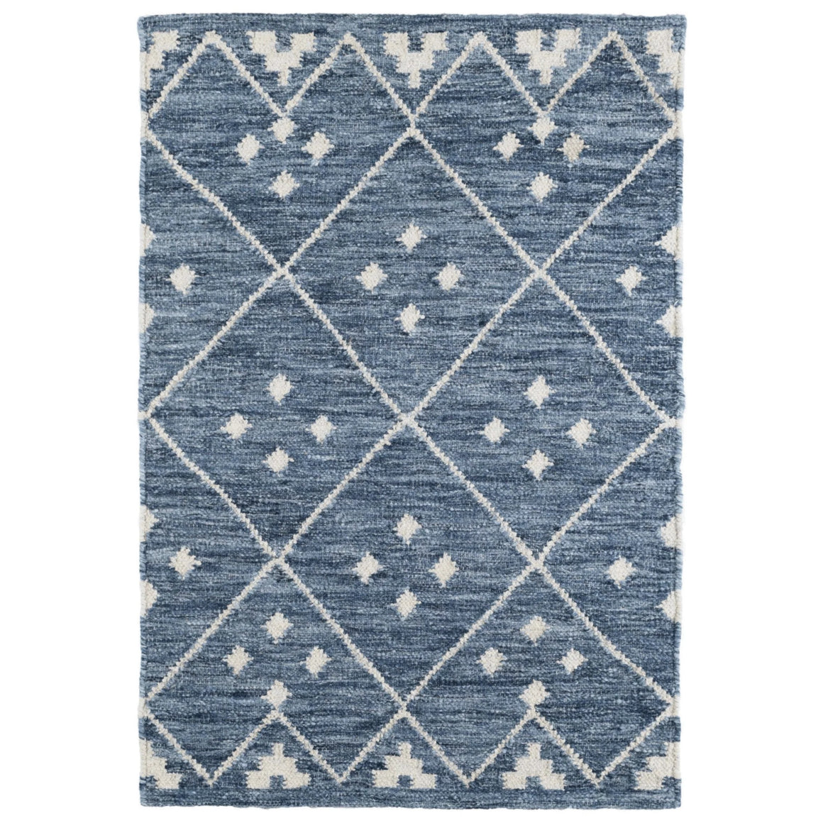 Dash & Albert Runner Wool Diamond Blue/White Rug