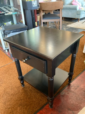 Wood Square End/Side Black Table