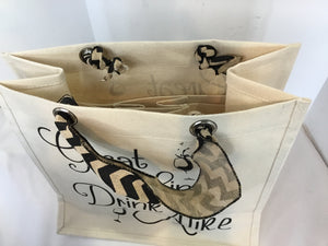 Cream/Black Words Bag