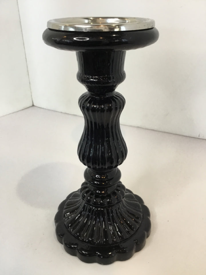 Black Ceramic Candle Holder