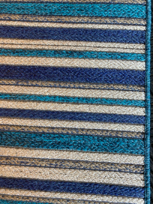 Polypropelyne Striped Blue/Tan Rug