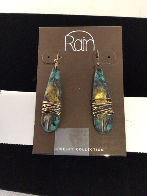 Aqua/Gold Earrings