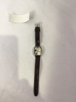 Wristband Brown Leather Mickey Mouse Watch