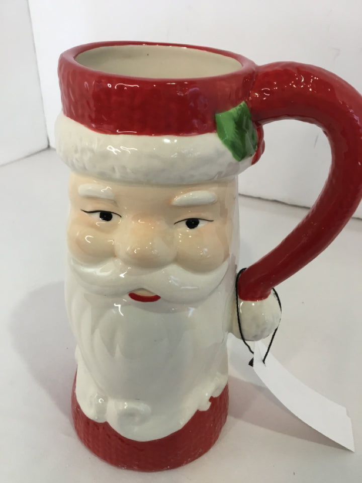 Mug Red/white Ceramic Santa Holiday Item