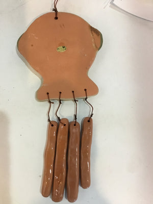 Multi-Color Pottery Face Wind Chime