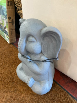 Outdoor/Outside Gray Plaster Elephant Statue