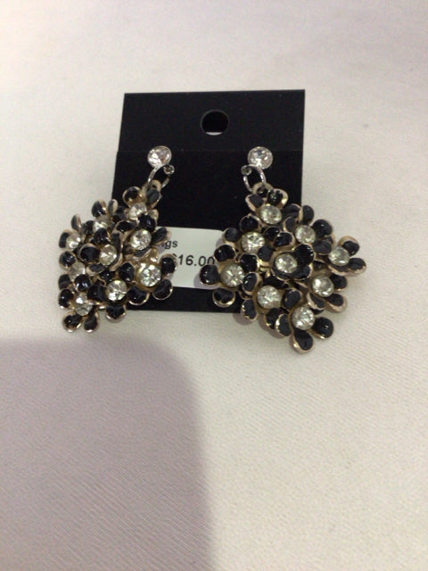 Black/White Rhinestone Earrings
