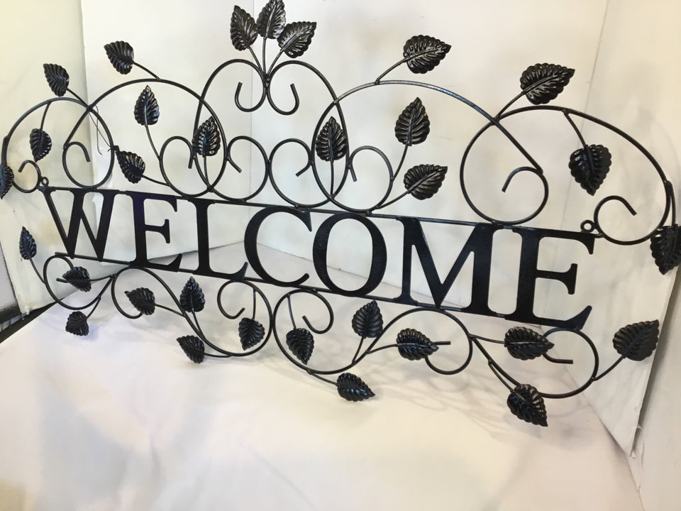 Black Metal Welcome Sign