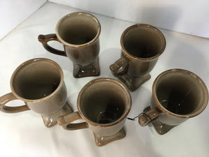 Bombay Co. Set of 5 Tan Stoneware Mug Set