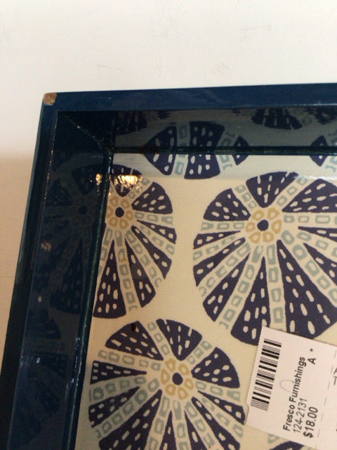 Blue Enamel Circles Tray