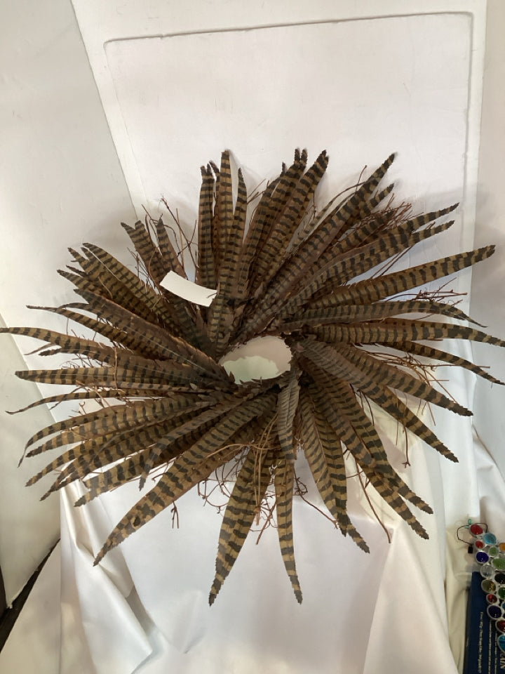 Brown Feather Wreath