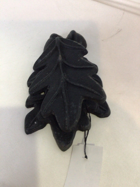 Vintage Black Iron Leaf Door Knocker