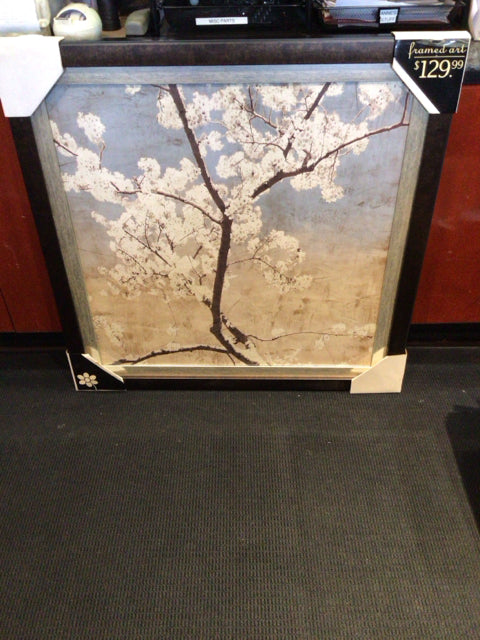 Blue/White Tree Framed Art