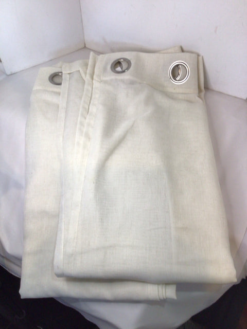 Grommet Cream Linen Draperies/Curtains