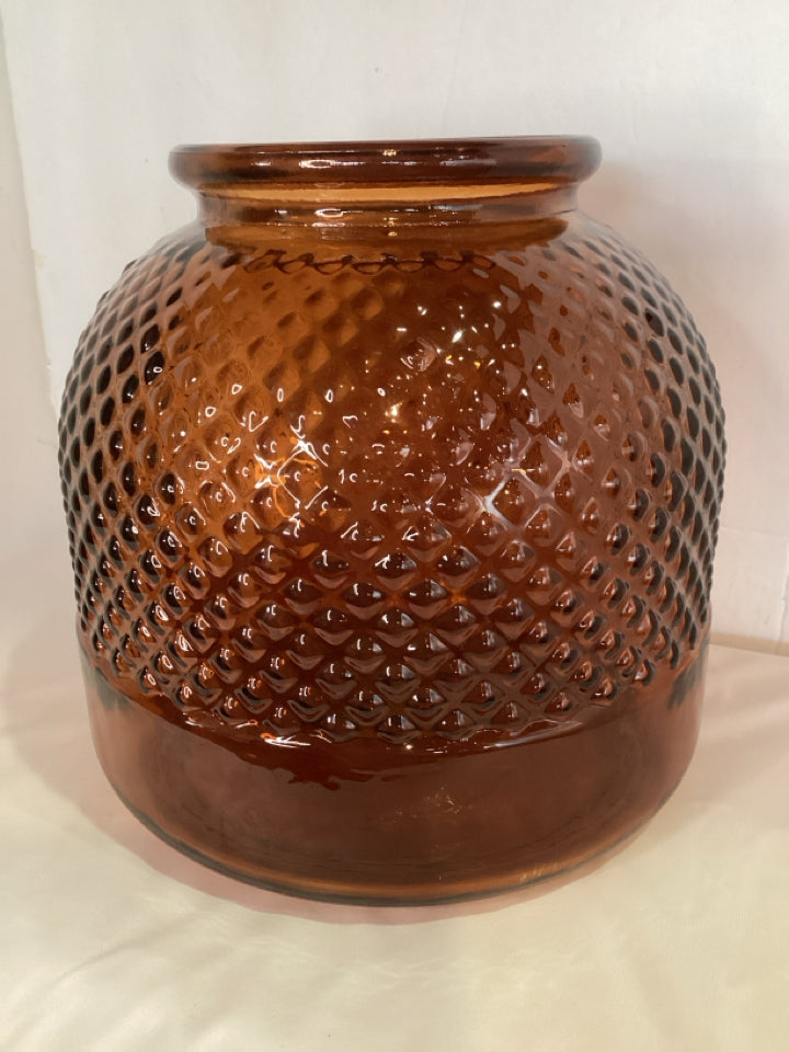 Brown Glass Textured Vase