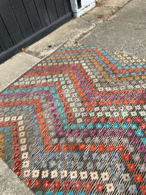 Wool Flowers 6 x 8 Cream/Multi Rug