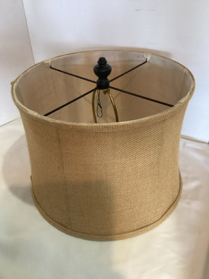 Tan Burlap Barrel Lamp Shade