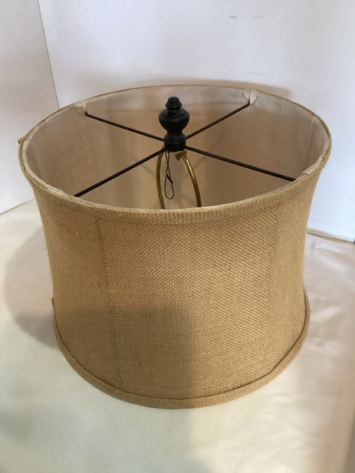 Tan Burlap Barrel Lamp Shade