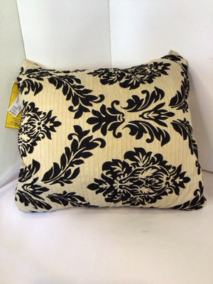 White/Black Down Floral Pillow