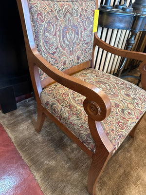 Fairfield Wood Paisley Upholstered Brown/Multi Chair
