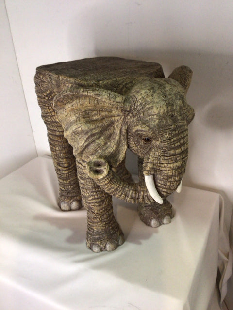 Gray Ceramic Elephant Plant Stand