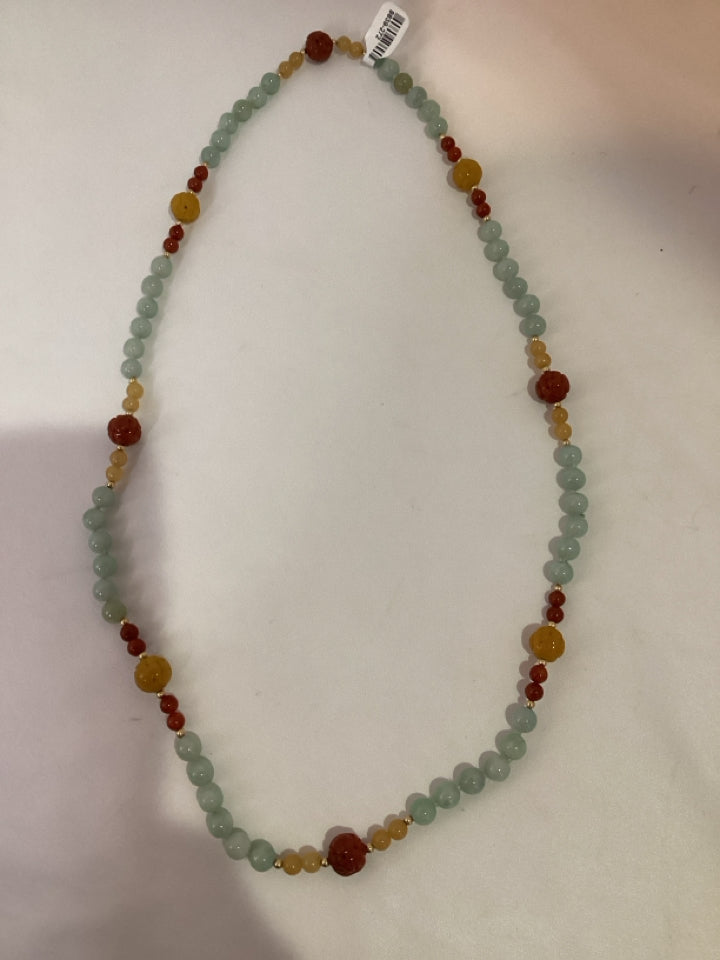 Green Beads Semi Precious Necklace