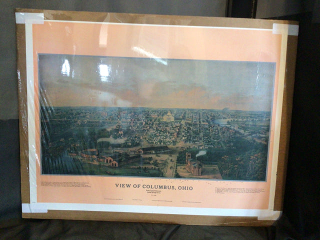 Unframed Paper Columbus Vintage Sepia Wall Decoration