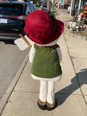 Oversized White/Red Polyester Plush Snowman Holiday Item