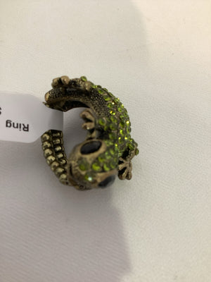 Green Frog Rhinestone Ring
