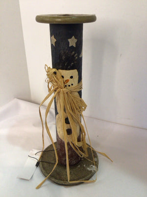 Blue/White Resin Snowman Holiday Item