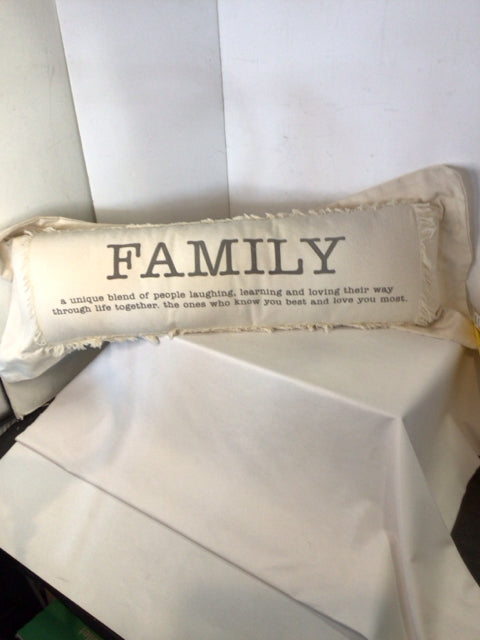 Cream Cotton Family Pillow